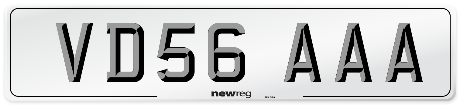 VD56 AAA Number Plate from New Reg